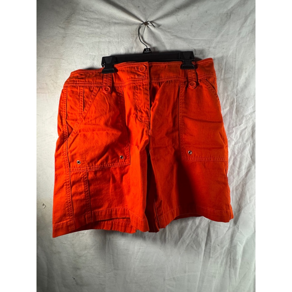 Jones New York Sport Orange Utility Cargo Shorts Womens Size 8 Cotton Blend